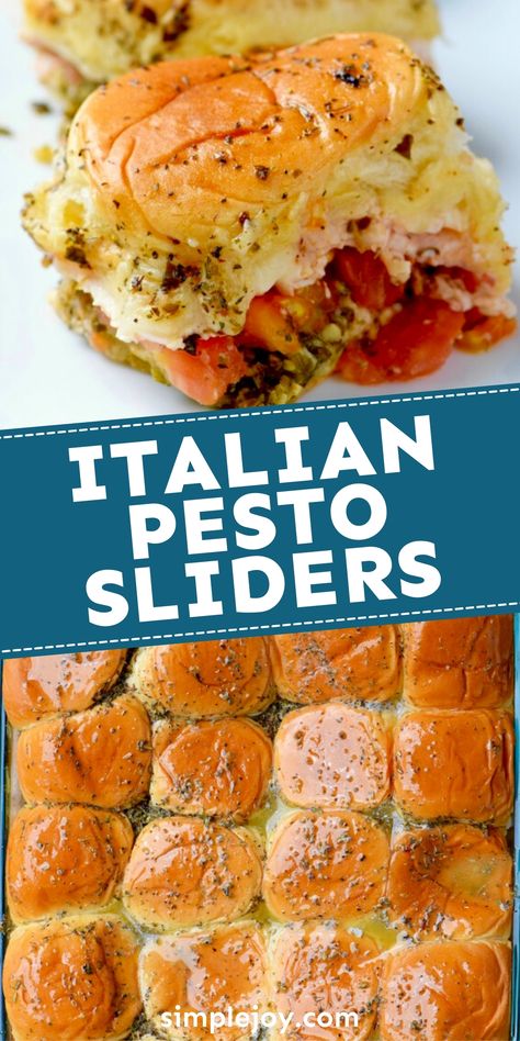 Best Brunch Party Recipes, Italian Food For Christmas Dinner, Italian Food Birthday Party, Chicken Pesto Sliders Recipes, Italian Food Party Ideas Dinners, Italian Potluck Ideas Appetizers, Pesto Sliders Recipes Hawaiian Rolls, Veggie Sliders Recipes, Easy Italian Recipes For A Crowd