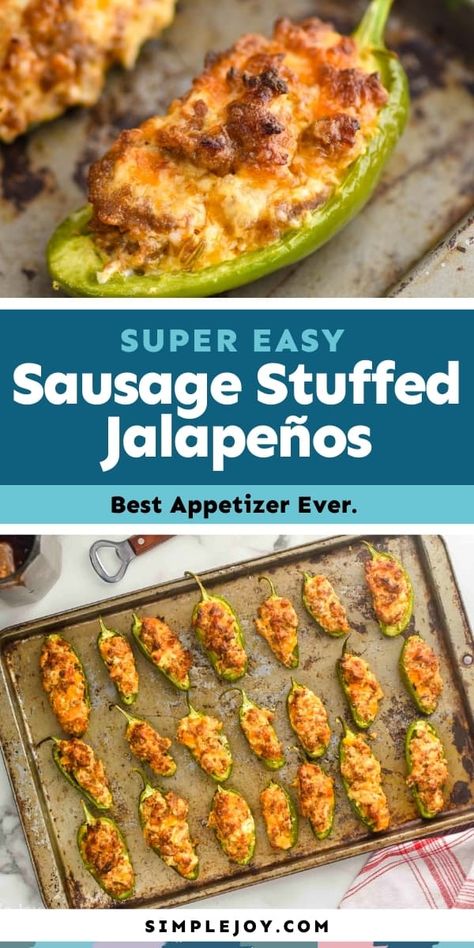 Sausage Stuff Jalapenos, Stuffed Jalapeno Peppers Healthy, Jalapeño Stuffed Sausage, Appetizer Recipes Sausage, Italian Sausage Stuffed Jalapenos, Stuff Jalapeno Peppers With Sausage, Stuffed Jalapenos Recipe, Jalapeno Stuffed Peppers, Jalepeno Poppers Sausage