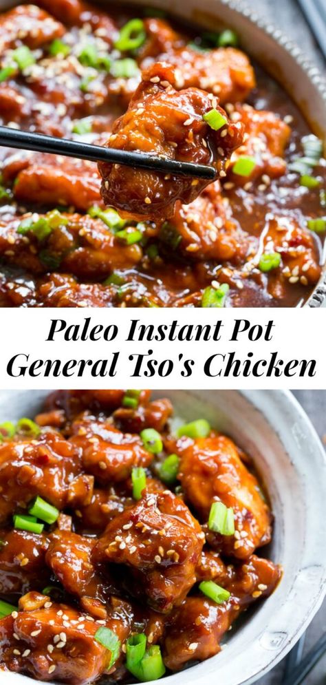 Paleo General Tso Chicken, Paleo Instant Pot Recipes, Stir Fried Veggies, Chicken In The Instant Pot, Paleo Instant Pot, Paleo Running Momma, Fried Veggies, Gluten Free Instant Pot, General Tso's Chicken