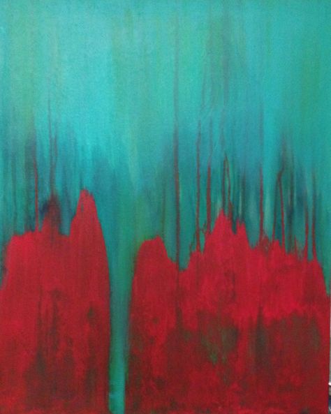 Teal Red Aesthetic, Red Blue Teal Color Palette, Turquoise And Red Aesthetic, Red And Teal Bedroom, Teal And Red Aesthetic, Red And Teal Aesthetic, Tetsuo Shima, Red Living Room Decor, Teal Painting