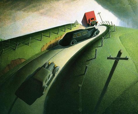 Grant Wood Paintings, 1930s America, Thomas Hart Benton, Social Realism, Grant Wood, Most Famous Paintings, American Gothic, American Painting, American Artists