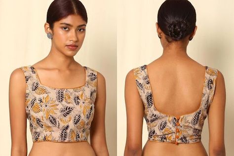 Daily Use Saree, Simple Saree Blouse, Blouse Designs Front And Back, Sleeveless Blouse Pattern, Simple Saree Blouse Designs, Saree Bluse, Saree Jacket Designs, Sleeveless Blouse Designs, Sleeveless Blouse Saree