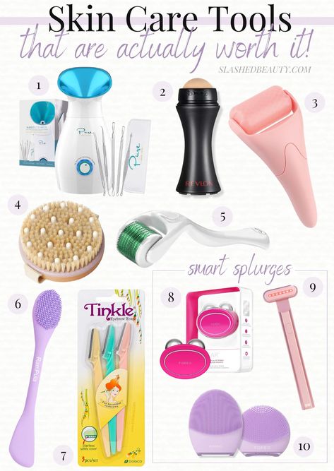 skin-care-tools-worth-it | Slashed Beauty Face Tools Aesthetic, Face Care Items, Face Shaper Tool, Skin Care Best Products, Beauty Tools Skin, Tools For Skincare, Self Care Supplies, Skin Care Tools Products, Face Care Tools