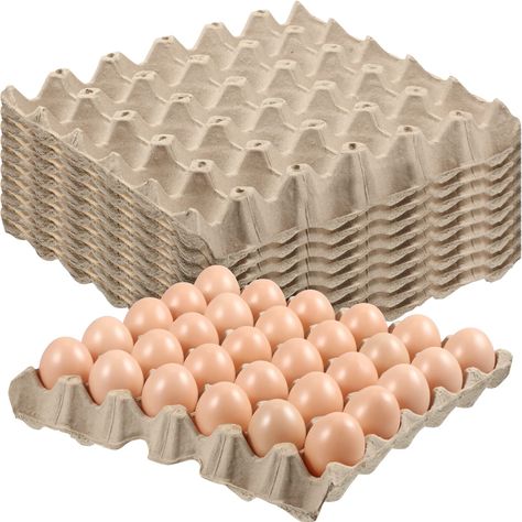 PRICES MAY VARY. Rich in Quantity: you will receive 60 pieces of large paper egg crates, the ample quantity can certainly meet your daily requirements for holding daily eggs or other kitchen food, and you can stack them for future use Large Size with 30 Cells: each of our egg flats measures about 11.6 x 11.6 inches/ 29.5 x 29.5 cm in length and width, and they are designed with 30 cells, which can hold 30 large or small eggs, and they are stackable for space saving no matter in use or not in use Storing Eggs, Egg Container, Egg Crates, Egg Cartons, Egg Tray, Farm Market, Family Kitchen, Egg Carton, Egg Holder