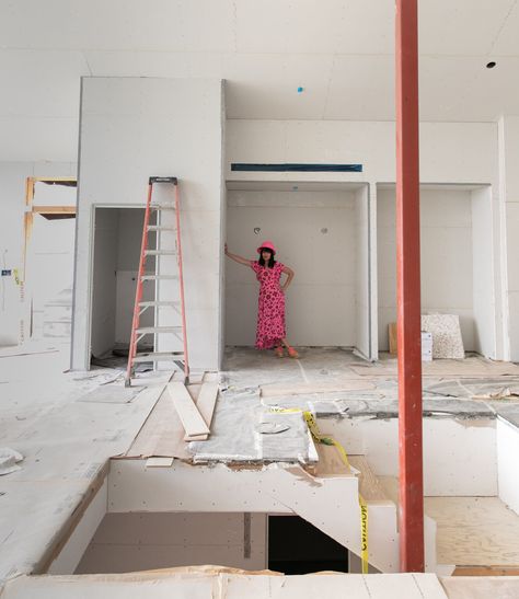 Oh Joy Studio: Breakfast Nook Design Process - Oh Joy! Concrete Collaborative, Nook Design, Gold Metallic Wallpaper, Calacatta Nuvo, Kids Craft Room, Neutral Furniture, Oh Joy, Large Scale Wallpaper, Terrazzo Tiles