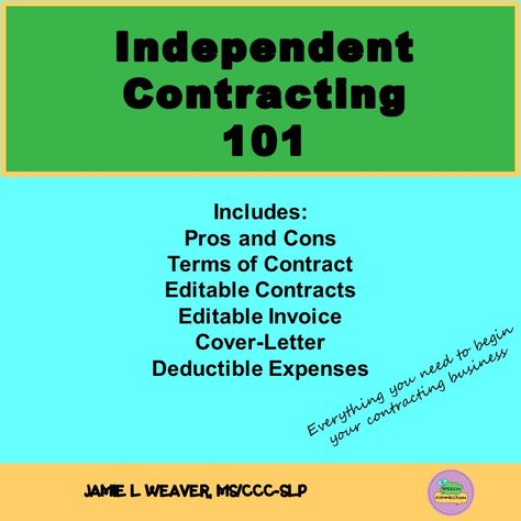 Independent Contractor SLP - The Speech Connection Independent Contractor Tips, Slp Documentation, Slp Private Practice, Skilled Nursing Facility, Speech Therapy Games, Michael Thomas, Therapy Games, Sole Proprietorship, Speech Therapy Resources