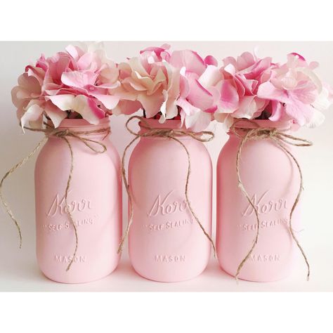 Pink Jars, Pink Mason Jars Centerpieces, Gift Jars, Pink Baby Shower Decorations, Girl Baby Shower Centerpieces, Glitter Vases, Pink Mason Jars, Pink Centerpieces, Gold Centerpieces