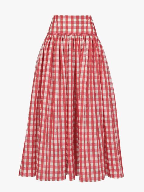 Gingham Skirt, 20th Century Fashion, All White Outfit, Skirt For Women, Street Style Summer, Everyday Dresses, Spring Fashion, Gingham, Midi Skirt