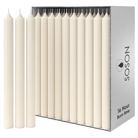 Wicca Candles, Dripless Taper Candles, Tall Candles, Dripless Candles, White Table Settings, Shabbat Dinner, White Candle Sticks, Ivory Candles, Candle Sticks Wedding