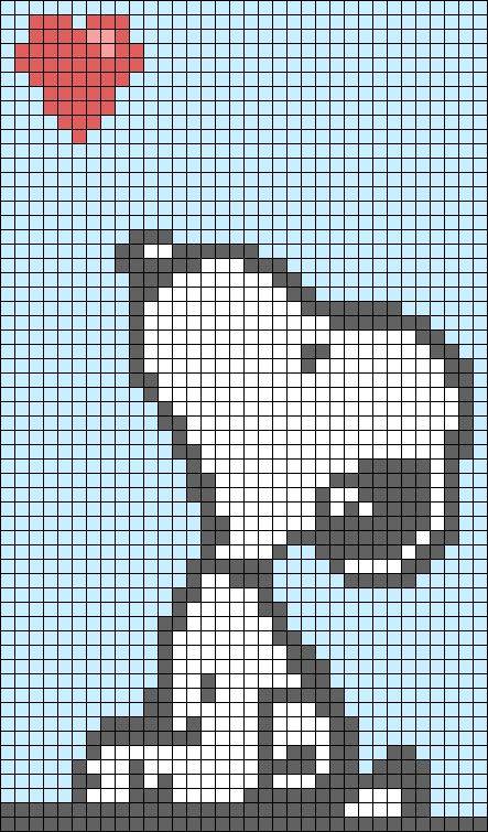 C2c Crochet Snoopy Blanket, Snoopy Alpha Pattern Crochet, Snoopy Granny Square, Snoopy Pixel Grid, Snoopy Alpha Pattern, Pixel Art Grid Easy, Alpha Crochet Patterns, Simple Alpha Patterns, Crochet Grid Patterns