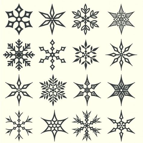 Snowflake Drawings, Geometry Drawing, Nordic Snowflake, Snow Flake Tattoo, Snowflakes Drawing, Bawah Air, Christmas Embroidery Patterns, Flower Icons, Free Vector Illustration