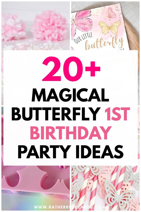 Butterfly first birthday party ideas for girls Butterfly 1st Birthday Party Theme Diy, Butterfly Theme 2nd Birthday, Butterfly Themed Birthday Party One Year Old, One Year Butterfly Party, Butterfly One Birthday, Butterfly Theme Birthday Decoration Ideas, First Birthday Butterfly Theme Decoration, Butterfly Themed 2nd Birthday Party, Butterfly Themed Birthday Party Ideas