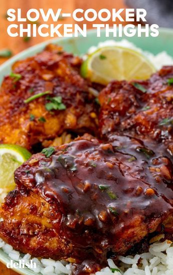 Chicken Thighs Slow Cooker Recipes, Slow Cooker Asian Chicken, Slow Cooker Chicken Thighs, Easy Slow Cooker Chicken, Chicken Thigh Recipes Oven, Chicken Thigh Recipes Crockpot, Slow Cooker Dinner, Chicken Slow Cooker Recipes, Crockpot Recipes Slow Cooker