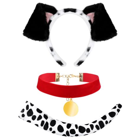 PRICES MAY VARY. 【Great Value Package】you will receive a soft dalmatian ears headband,a red velvet choker and a dalmatian tail,ideal combination for you to wear,great supplement for your Halloween costume .Wearing them on various party and it will make you eye catching in the crowd,you can also share them with your friends. 【Quality and reliable】 Dog ears headband is made of soft fabric and a flexible hair hoop,soft and comfortable,secure and durable.The collar is made of velvet,soft and comfort Dog Ear Headband, Dog Ears Headband, Dalmatian Costume, Dog Ears, Plastic Headband, Hair Hoop, Ears Headband, Dress Up Costumes, Dog Ear