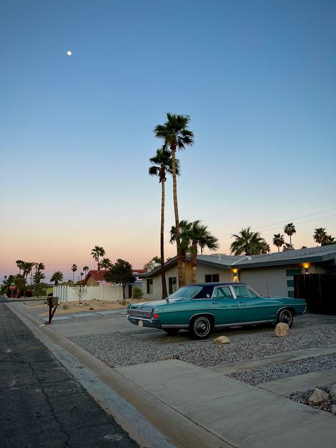 Palm springs, palm trees, vintage, y2k, summer nights, vintage cars, asthetic colors, California, vibe Los Angeles Aesthetic, Cali Life, York Wallpaper, California Vibe, California Summer, Y2k Summer, Letter X, Hotel California, Driving Photography