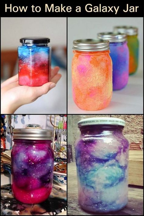 Space Party Crafts, Galaxy Jars, Space Party Favors, Diy Galaxy Jar, Galaxy Crafts, Galaxy Jar, Space Crafts For Kids, Diy Galaxy, Space Birthday Party