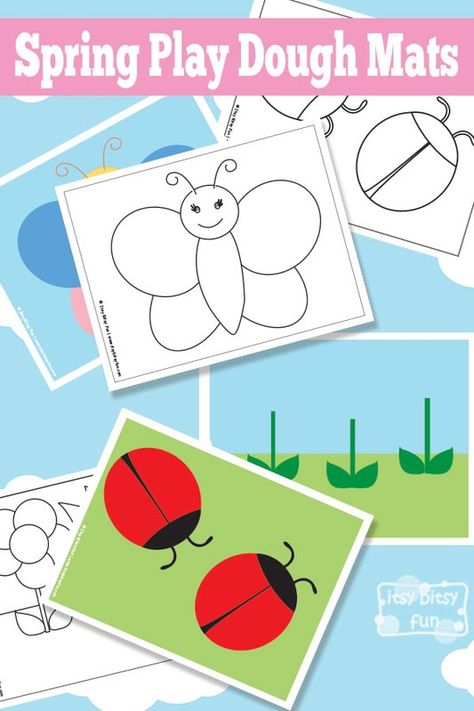 Preschool Playdough Mats, Playdough Printables, Spring Play Dough, Preschool Playdough, Play Doh Activities, Playdoh Mats, Child Growth, Play Dough Mats, Dear Zoo