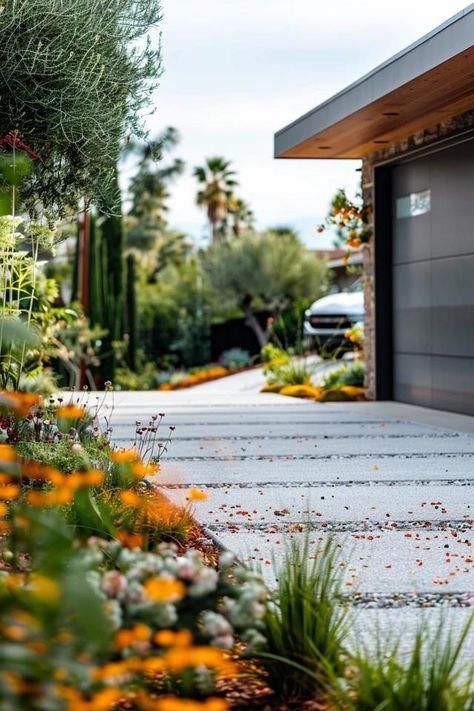 Creative Side of Driveway Landscaping Ideas Driveway Edge Ideas, Side Of Driveway Landscaping, Driveway Landscaping Ideas, Driveway Edging, Gravel Pathway, Edge Ideas, Decorative Rocks, Dorm Room Wall Art, Boost Curb Appeal