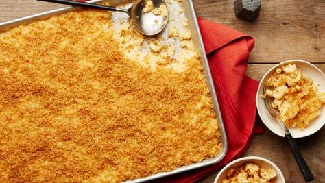 Extra-Crunchy Sheet-Pan Mac and Cheese Recipe | Food Network Kitchen | Food Network Sheet Pan Mac And Cheese, Pan Mac And Cheese, Cheese Logs, Cheese Log, Cheese Balls, Pan Recipes, Macaroni Cheese, Sheet Pan Dinners, Sheet Pan Recipes