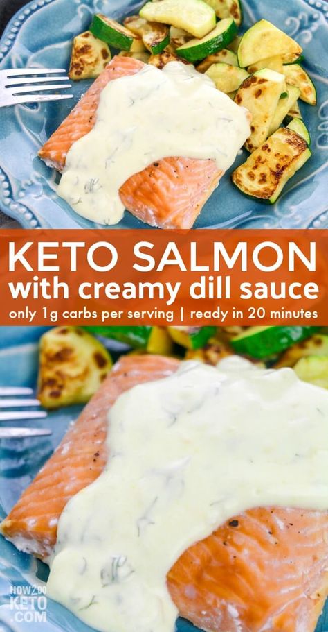 Dill Sauce For Salmon, Lemon Dill Sauce, Creamy Dill Sauce, Keto Salmon, Sauce For Salmon, Keto Sauces, Keto Dinner Recipes, Dill Sauce, Salmon Dinner