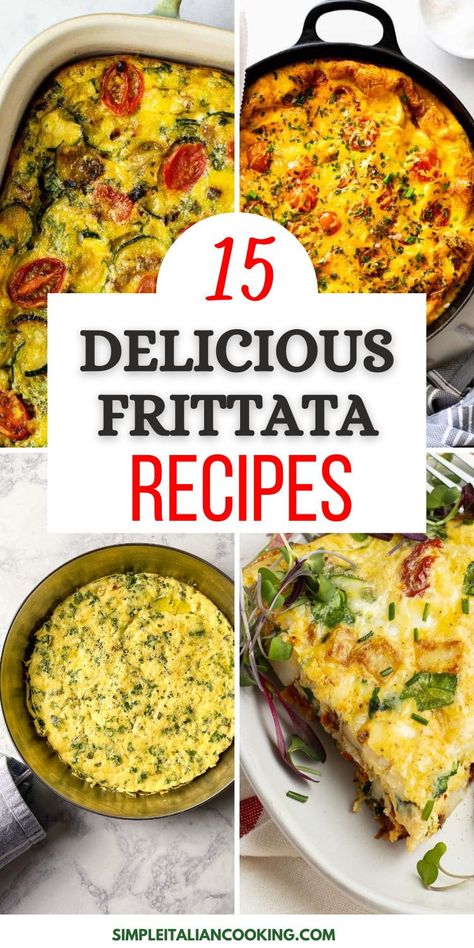 These easy frittata recipes are so inspiring to say the least. As an Italian, I love having an egg frittata, but there are so many different ways to make them. This collection of easy breakfast ideas will inspire you to try these recipes for you and your family. Most of these are Italian in nature, but I couldn't help throwing a few more modern versions in as well! Fritata Recipe Italian, Egg Supper Ideas, Breakfast Frittata Recipes Baked, Special Egg Recipes, Easy Breakfast Frittata Recipes, Delicious Egg Breakfast Ideas, Dinner Frittata Recipes, Frittata With Ricotta Cheese, Easy Frittata Recipes Baked