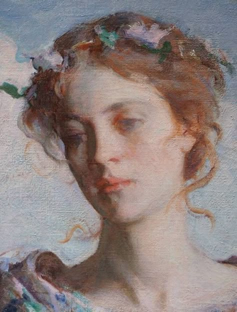 Frank Weston Benson, Present Painting, Rennaissance Art, Oil Painting Portrait, Ethereal Art, Classical Art, Art Studies, Change In, Painting Style