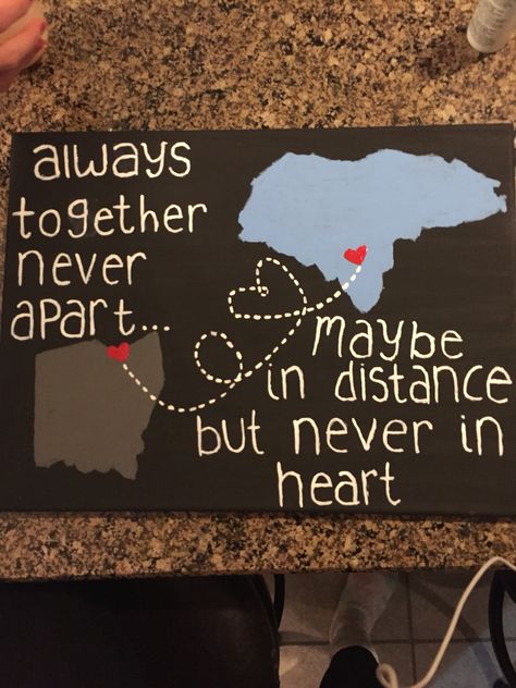 "Always together never apart... Maybe in distance but never in heart" my amigos that I made on my mission trip to Honduras will forever be in my heart Goodbye Surprise Ideas, Farewell For Boyfriend, Cute Paintings For My Boyfriend, Be With Me Forever Quotes, Welcome Back Gifts For Friends, Long Distance Painting Ideas, Always Together Never Apart, Christmas Gifts For Boyfriend Ideas, Gifts For Boyfriend Ideas