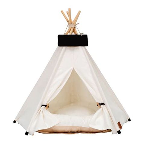 PRICES MAY VARY. Title: Scnbom Pet Teepee for Small Dogs or Cats Portable Tent Puppy Sweet Bed Washable Dog or Cat Houses with Cushion (S: Size fits 11 pounds (Pets Below)). Product Type: Arborist Merchandising Root > Self Service > Special Features Stores > 43169d23-be68-43fb-896b-4a1c86c8ee2d_0 > 43169d23-be68-43fb-896b-4a1c86c8ee2d_2801 > Cat beds & furniture Dog Teepee, Cat Teepee, Pet Tent, Pet Teepee, Teepee Bed, Dog Tent, Tent House, Cat Tent, Portable Tent