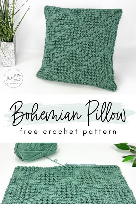 Lumbar Pillow Crochet Pattern, Beginner Crochet Pillow Cover, Puff Stitch Pillow, Bohemian Pillow Covers, Free Crochet Throw Pillow Pattern, Modern Crochet Projects Latest Trends, Pillow Chrocet, Crochet European Pillow Cover, Free Crochet Throw Pillow Patterns