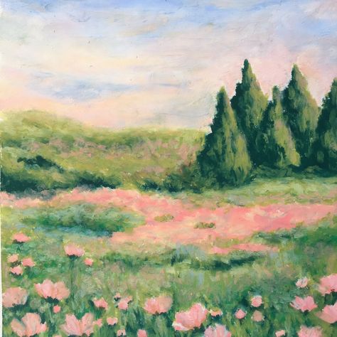 Oil Pastel Landscape, Piskel Art, Oil Pastels Painting, Oil Pastel Paintings, Pastel Landscape, Oil Pastel Art, Oil Pastel Drawings, Landscape Art Painting, Crayon Art