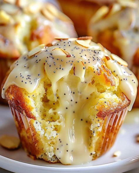 Luscious Lemon Poppy Seed Muffins Honey Lemon Muffins, Lucious Lemon Cream Cheese Muffins, Best Lemon Poppyseed Muffins, Lemon Poppyseed Muffins Recipe, Moist Lemon Poppyseed Muffins, Christmas Muffin Recipes, Morning Muffin Recipes, Jumbo Muffin Recipes Breakfast, Lemon And Poppy Seed Muffins