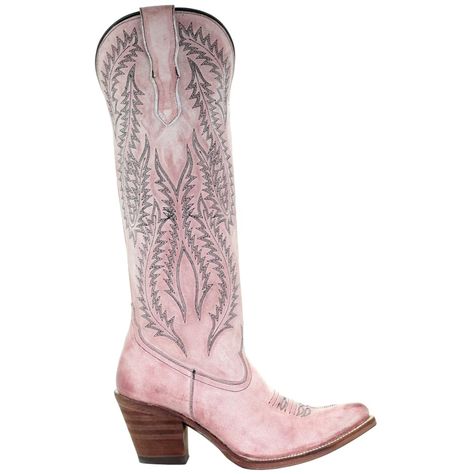 PRICES MAY VARY. Leather upper Embroidered detail Single stitch Goodyear welt Leather outsole Heel Height: 3 inches, Shaft Height: 15 inches Sweet Stand, Western Cowgirl Style, Corral Boots Womens, Embroidery Boots, Colored Boots, Corral Boots, Pink Embroidery, Embroidered Boots, Rose Embroidery