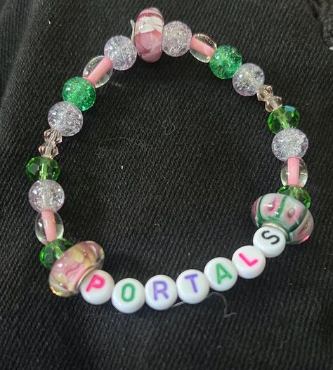 melanie martinez portals bracelet. made for smaller wrist. Portals Bracelet, Melanie Martinez Bracelet, Melanie Martinez Portals, Pony Bead Bracelets, Rave Fits, Bracelets Ideas, Anime Store, Bracelet Ideas, Pony Beads