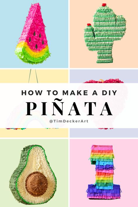 Mini Taco Pinata Diy, Make Pinata Diy, Christmas Tree Pinata Diy, Diy Small Pinata, Diy Cardboard Pinata, How To Make A Pinata Diy Paper Mache, Making A Pinata Diy, Healthy Pinata Fillers, Homemade Pinata Ideas Diy