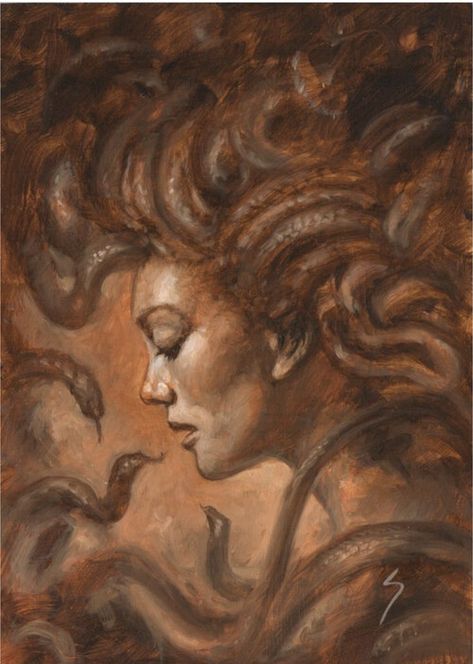 MATT STAWICKI - Medusa Study - item by CAF Medusa Historical Art, Ancient Greece Art Painting, Medusa Oil Painting, Ancient Greek Art Paintings, Gaia Painting, Rage Painting, Medusa Aesthetic, Medusa Painting, Medusa Artwork