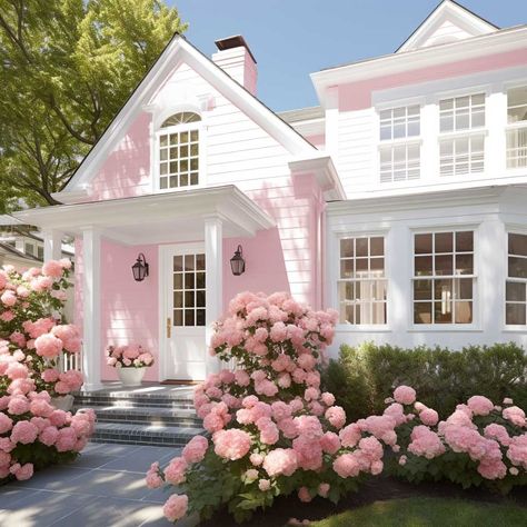 Pink House Exterior, Eksterior Modern, Pink Cottage, Casas The Sims 4, Pastel House, Pink House, التصميم الخارجي للمنزل, Dream House Rooms, Cute House