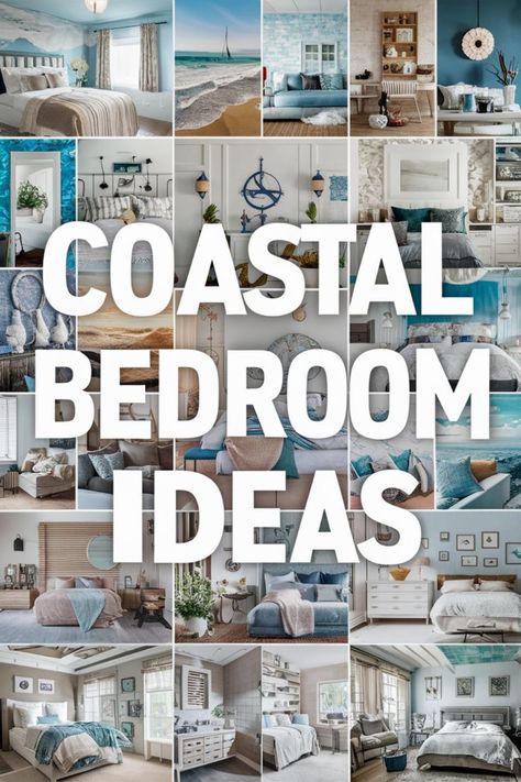 Discover serene coastal bedroom decor ideas to bring a touch of relaxation into your space. Whether you're looking to revamp your entire master suite or just add some coastal flair, this collection of inspiration will help you create the perfect calming oasis in your home. From soft pastel hues to nautical accents, find the right coastal bedroom aesthetic for your personal style. Coastal Guest Bedroom Ideas, Nautical Bedroom Ideas, Beach Apartment Decor, Coastal Guest Bedroom, Blue Family Rooms, Coastal Bedroom Aesthetic, Coastal Bedroom Decor, Costal Bedroom, Coastal Chic Decor