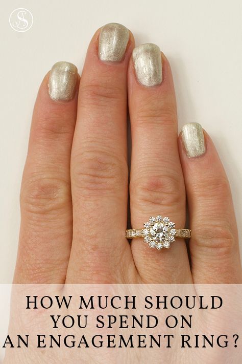 How much should an engagement ring cost? If the idea of proposing to your significant other is crossing your mind, so is the potential price tag. #engagementring #budget #finance Costco Engagement Rings On Hand, Engagement Vs Wedding Ring, Costco Engagement Rings, Budget Engagement Rings, Engament Rings, Trendy Engagement Rings, Engagement Ring On Hand, Cheap Engagement Rings, Ring Guide