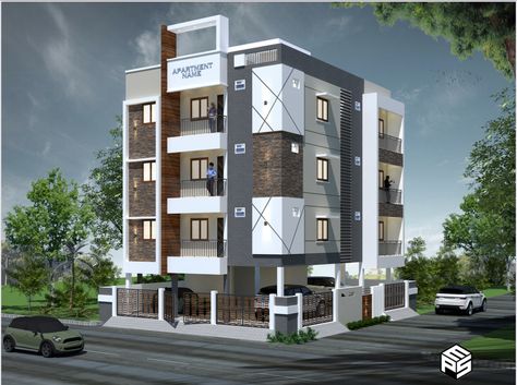 G Plus 4 Building Elevation, G 3 Elevation Design, G 3 Front Elevation Design Modern, Simple Elevation, Apartment Elevation, Apartment Front, Design Elevation, 3 Storey House Design, Apartments Exterior