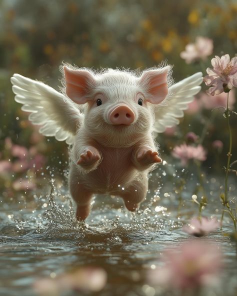 The flying pig 🐖 . . . . #realisticaiart #piglovers #pastelaesthetic #hyperrealismart #aigeneratedartwork #aigeneratedart #midjourneyaiartist #midjourneyaiart #mjaiart #generativeart #generativeartworks #glitterheaven Flying Pigs Art, Pigs Flying, Flying Pigs, Pigs Fly, Pig Art, Pig Lovers, Flying Pig, Hyperrealism, Generative Art