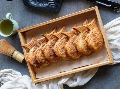 Taiyaki Recipe, Japanese Taiyaki, Cakes 2023, Butter Mochi, Snack Cart, Sweet Red Bean Paste, Japanese Sweet Potato, Azuki Bean, Sweet Red Bean