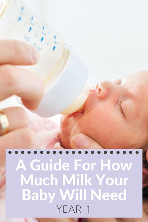 How Much Milk Will My Baby Need? A Guide for Year 1! Babies don't come with an instruction manual, but when it comes to how much milk they'll need at each stage during their first year, we've got you covered! #baby #feedingtips #breastfeeding via @rookiemoms Ounces Of Milk For Baby By Age, How Much Milk Does Baby Need, Gassy Baby, 5 Month Baby, 2 Month Baby, 7 Month Old Baby, Baby Drinks, Introducing Solids, Developmental Stages