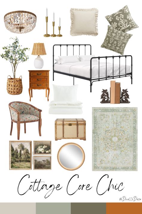 #interiordesign #interiordecor #homedecorideas #cottagecore #cottagecorebedroom #cottagecoredesign #moodboard #designboard #designmoodboards #vintagefurniture Cozy Cottage Core Bedroom, Cottage Core Interior Design, Cottagecore Interior Design, Cottage Core Interior, Cottagecore Bedroom Ideas, Cottage Core Bedroom, Cottagecore Interior, Embrace Femininity, Cottage Core Room