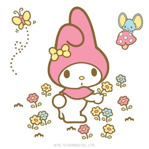 #MyMelody flower picking in the warm Summer sun My Melody Wallpaper, Charmmy Kitty, Flower Picks, Hello Kitty Pictures, Twin Stars, All Things Cute, Little Twin Stars, Sanrio Characters, Cute Friends