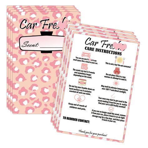 PRICES MAY VARY. Size: Our Car Freshiess Insert Cards sizes are 4 "x6", use these Freshie Scent cards in your business. Each pack of 50 pcs of Care Instruction Card is suitable for inspection of abundant fresh manufacturers and small businesses, and is an adequate quantity for automotive fresh problem warning labels. Each Freshies Warning Card has a bold "Car Fresh" header on the front, allowing you to fill in the blanks and write down your fresh scent. The back has a comprehensive set of car fr