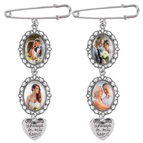 PRICES MAY VARY. Package contains: 2 pieces of wedding bouquet photo charm with 4 pieces of oval glass cabochons and 1 piece beautiful gift box Good quality: bouquet photo charm mainly made of quality metal, it is not easy to fade or rust , which can be used for a long time. Widely applied: bouquet photo charm pin are suitable for different occasions, including wedding, anniversary, birthday, graduation pendant and more.We can paste our favorite photos at will as decoration Nice gift: wedding bo Bouquet Photo Charm, Wedding Bouquet Photo Charm, Wedding Bouquet Charms, Bouquet Photo, Wedding Gifts For Friends, Wedding Boutonniere, Bouquet Charms, Jewelry Making Kits, Boutonniere Wedding