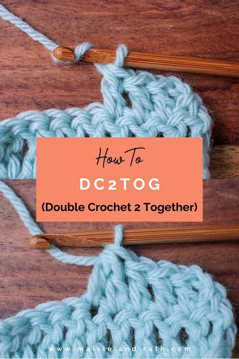 Follow along with my step-by-step crochet tutorial and learn how to Dc2tog (double crochet two together). If you're working on a project that requires some shaping then this is a really useful stitch to learn! #crochetforbeginnersstepbystepeasy #learnhowtocrochet Decrease In Crochet, Crochet Patterns Baby Blanket, Double Crochet Two Together, Crochet Stitches Uk, Crochet Baby Cardigan Pattern, Crochet Patterns Baby, Make Step By Step, Left Handed Crochet, Crochet Border Patterns