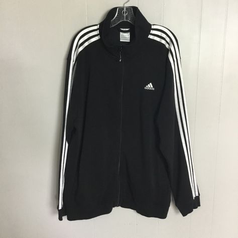 Adidas Mens Zip Up Jacket Size 2xl Black New Without Tags But Has The Plastic Piece On The Zipper True To Size 2 Side Pockets Please Let Me Know If You Have Any Questions Gg Adidas Zip Up Outfit, Ropa Hip Hop, Black Tracksuit, Adidas Activewear, Jogging Track, Adidas Sweats, Adidas Tracksuit, Adidas Track Jacket, Tracksuit Jacket