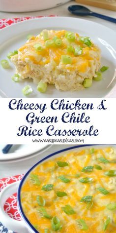 Make weeknight meals easy with this family pleasing Cheesy Chicken and Green Chile Rice Casserole recipe. Chicken And Rice Cassarole, Green Chile Rice Casserole, Chili Rice Casserole, Green Chili Chicken Casserole, Green Chile Casserole, Green Chile Rice, Cheesy Rice Casserole, Green Chili Casserole, Cheesey Chicken