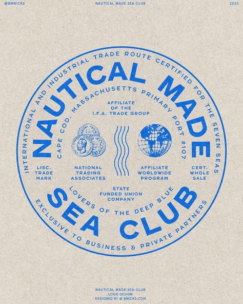 Nautical Made Sea Club logo designs. Typeface: BN Hamburg Hand. Happy Friday! #graphicdesigner #logodesigns #logodesigner #nautical #sea… | Instagram Yacht Club Logo Design, Sea Design Graphic, Nautical Logo Design, Nautical Branding, Nautical Graphic Design, Beach Club Logo, Yacht Club Logo, Sea Club, Camp Design